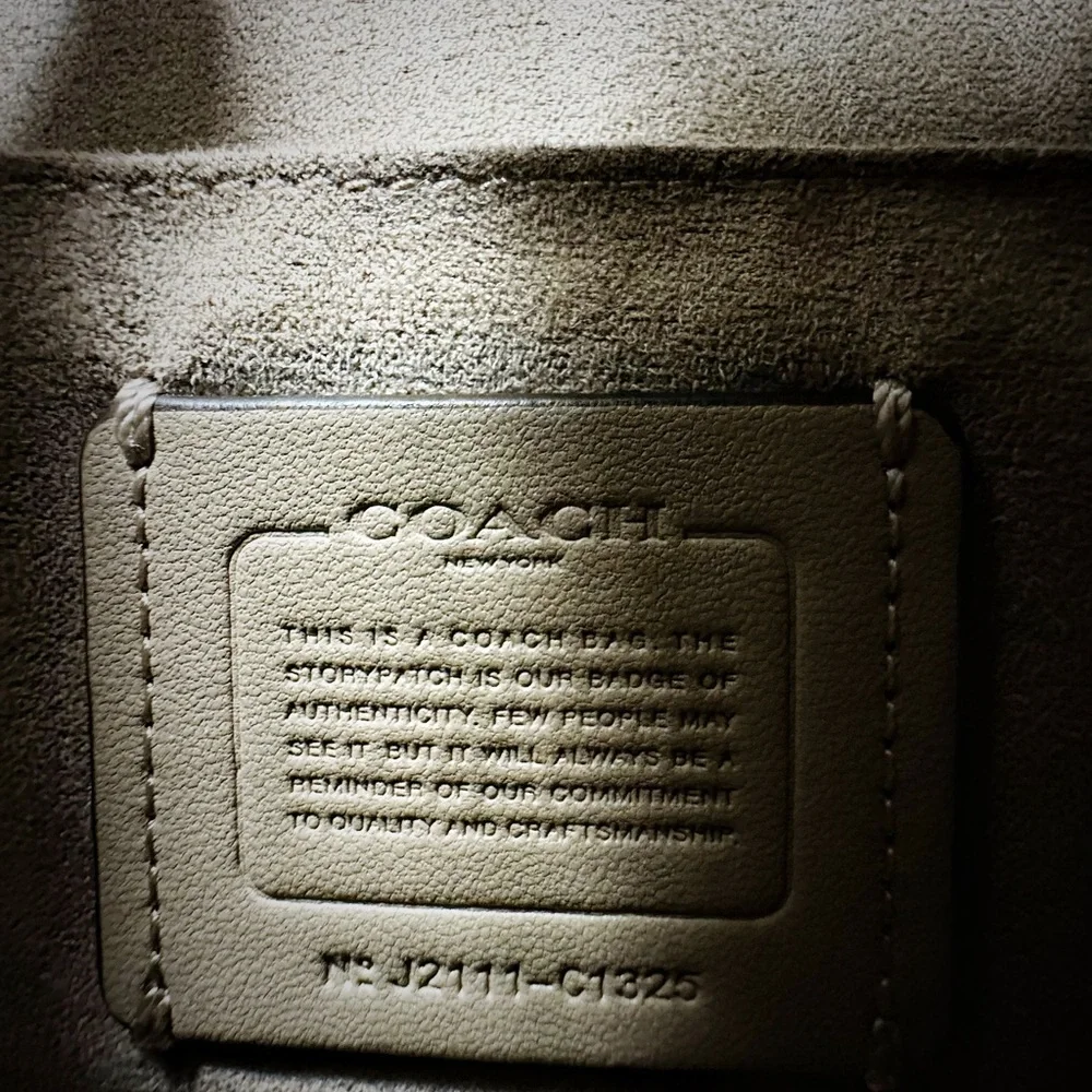 Coach Brown and White Satchel with Leopard Accents - Picture 7 of 16